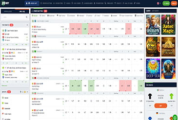 Pregled početne stranice 20bet casina