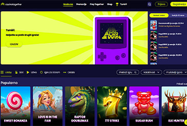 Pregled početne stranice CasinoTogether casina