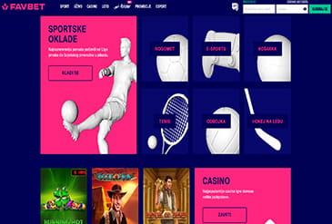 Pregled početne stranice Favbet casina